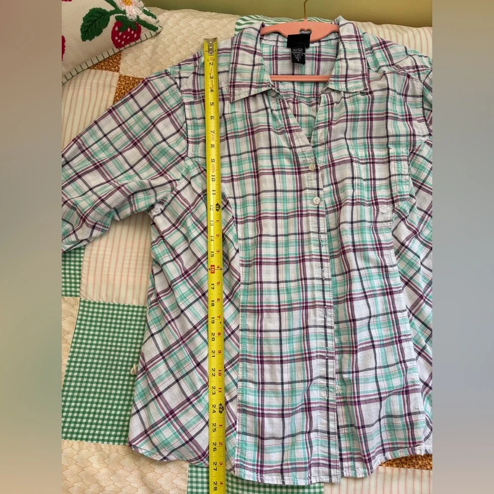 Torrid Plaid Button-Up Shirt Size 3 - Picture 6 of 8